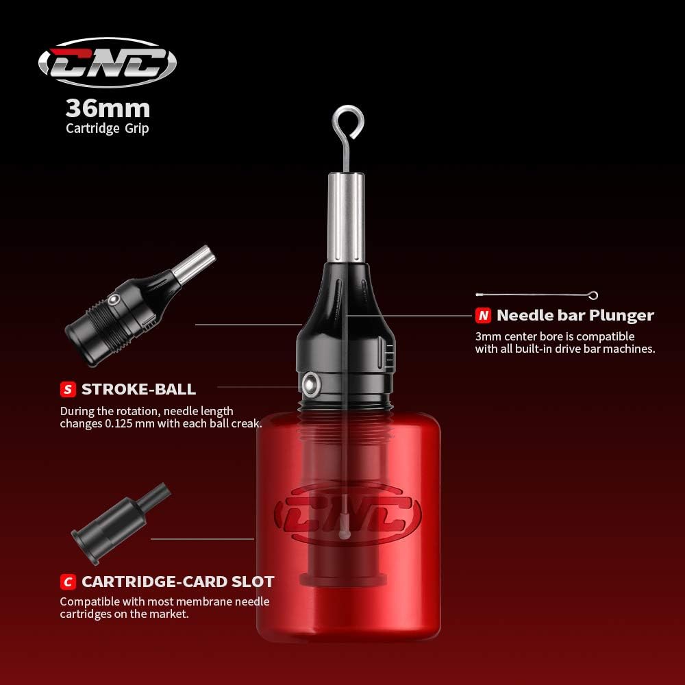 HAWINK Cartridge Tattoo Grip Tattoo Hand Tubes Adjustable Twist Rings 36mm CNC Aircraft Aluminum Supply CNC-G2-1