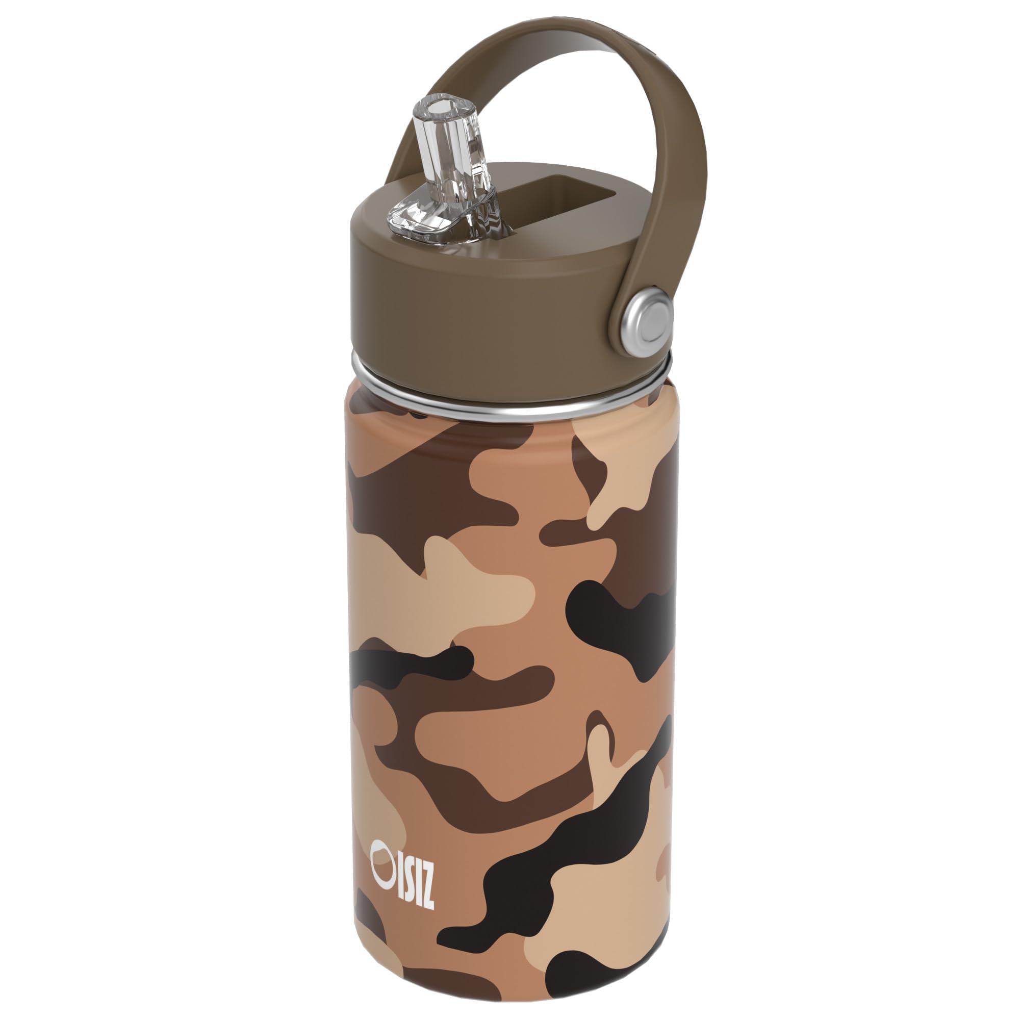 OISIZ Kids Water Bottle with Straw Lid 14oz Vacuum Insulated 316 Stainless Steel Water Bottles for Kids for