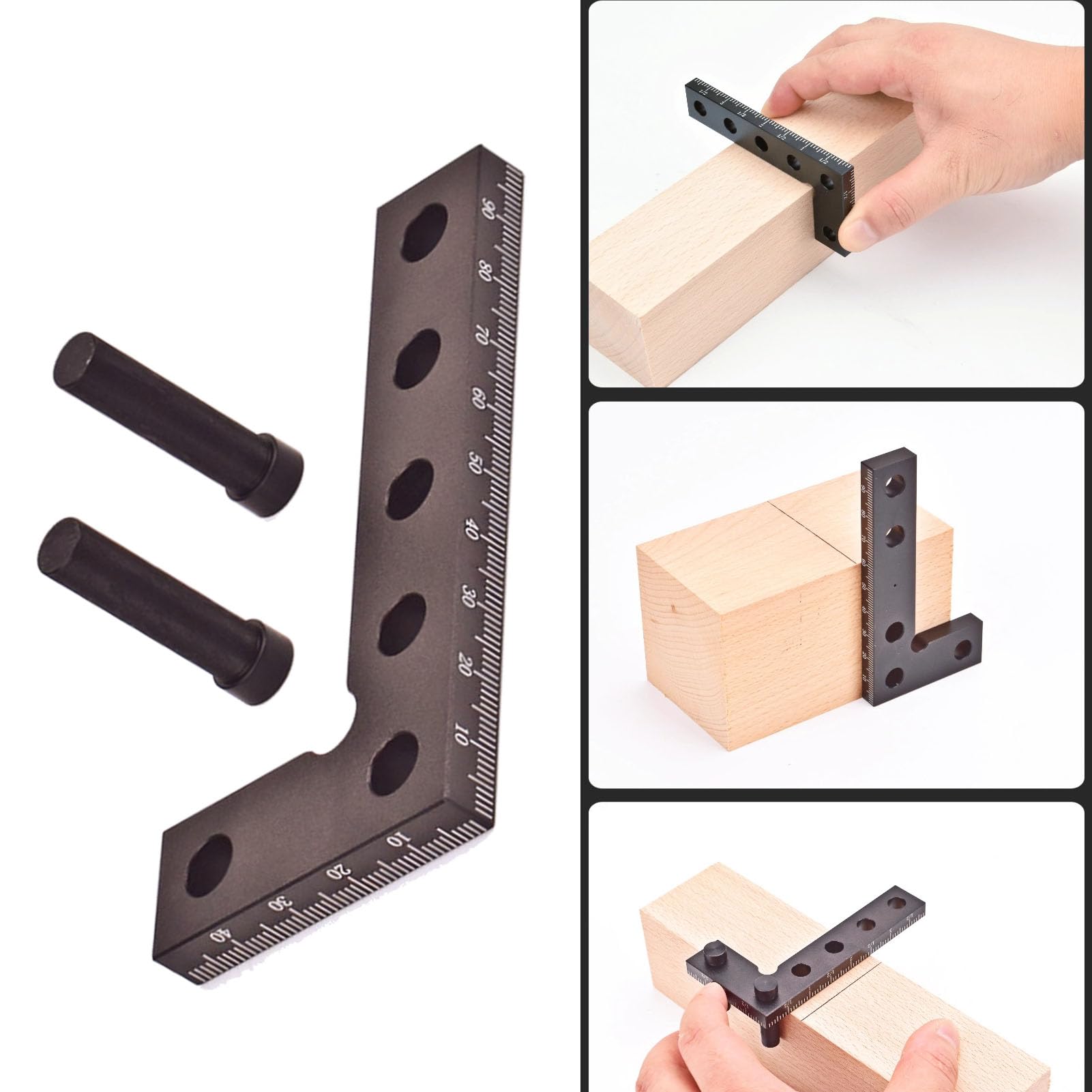 Metric L Shape Measuring Ruler, 90 Degree Angle Measurement Tool Aluminum Alloy Square Right Angle Measuring Tool for Measuring, Marking Angle