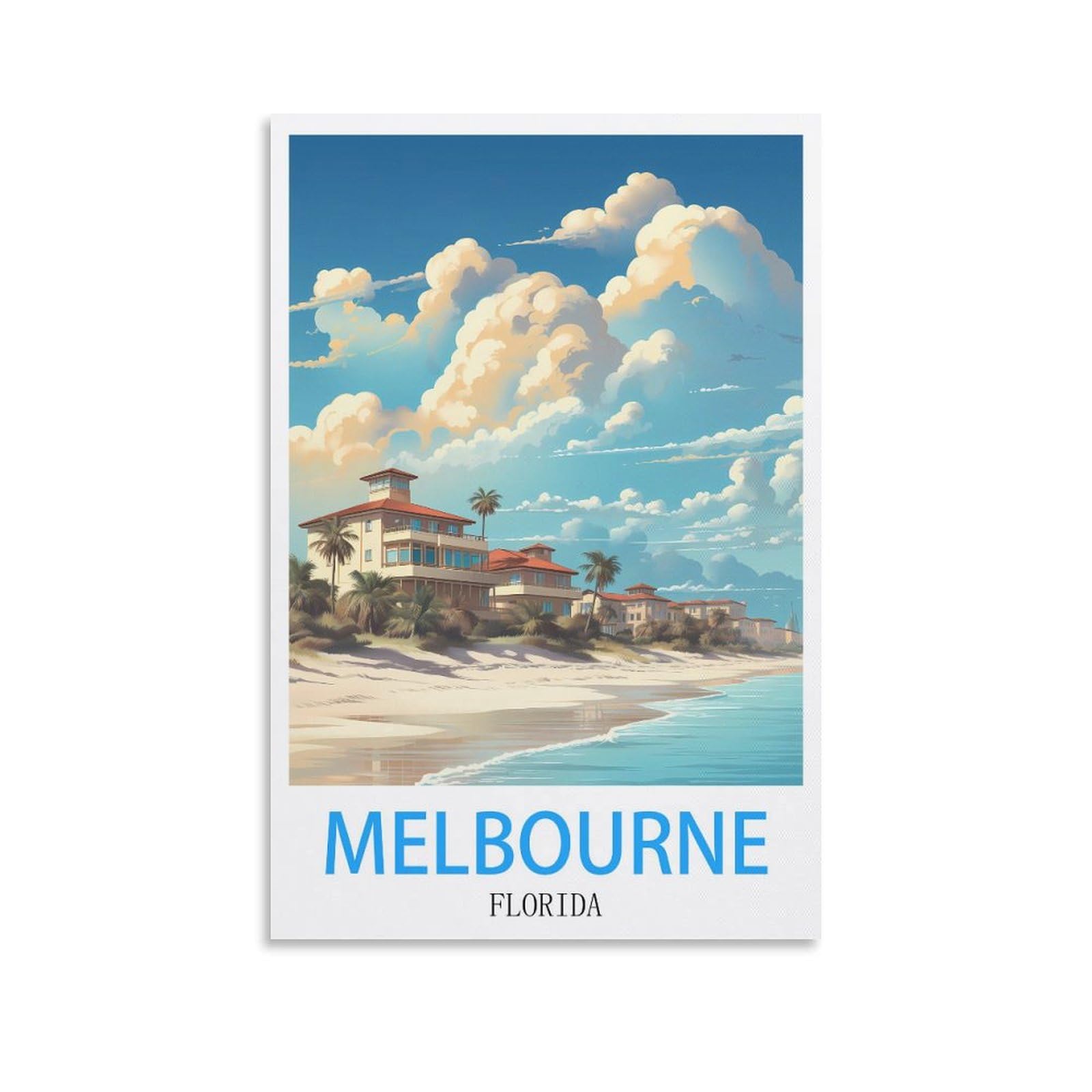 Metal Bar Signs Vintage Melbourne Floridas Travel Tin Signs Metal Poster Wall Decor Office Cafe Bathroom Badroom 30x30cm