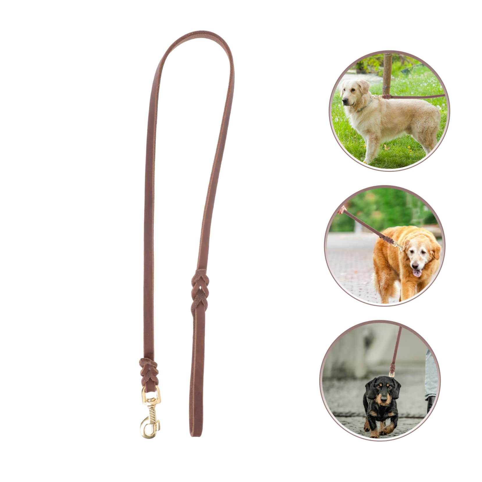 Kisangel 3piezas Correa para Perro De Piel Resistente Correa De Mascota Portátil para Paseos Longitud para Perros De Mediano