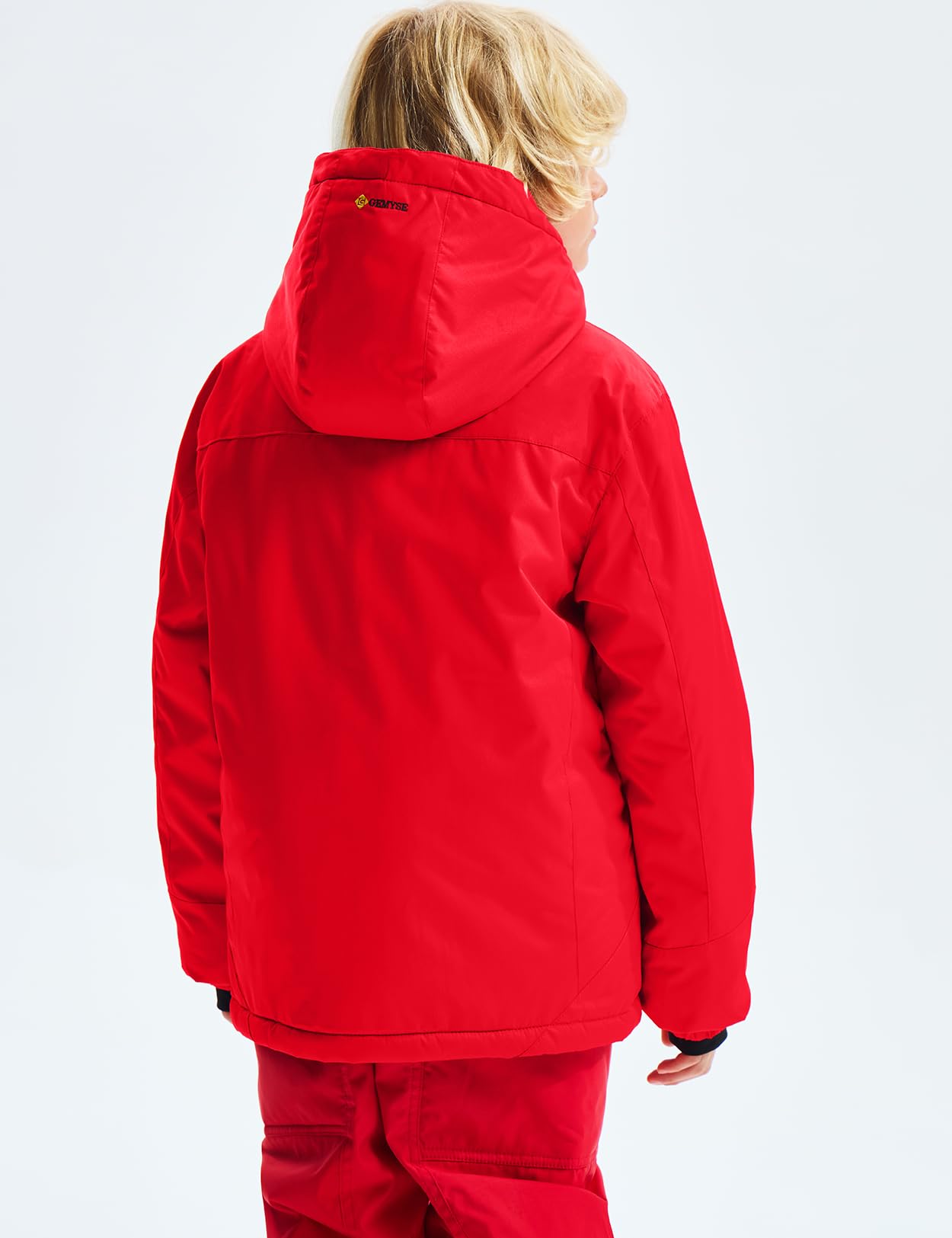 GEMYSE Veste de Ski Imperméable de Montagne pour Garçon Manteau d'hiver Extérieur en Polaire Coupe-Vent avec Capuche
