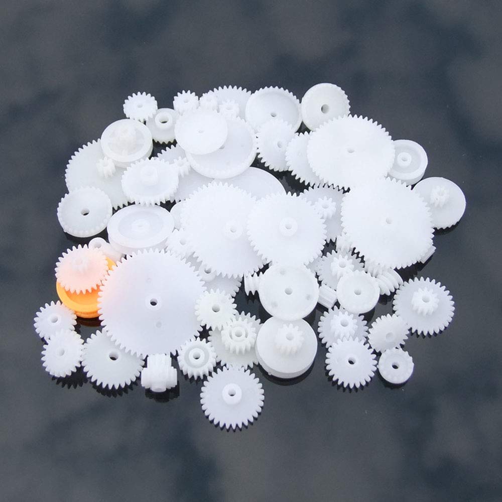 Kit D'Engrenages Et Poulies Plastique 64 Pièces – DIY Robot, Voiture Et Moteur Pour Enfants Et Passionnés De Modélisme, Accessoires De Rechange