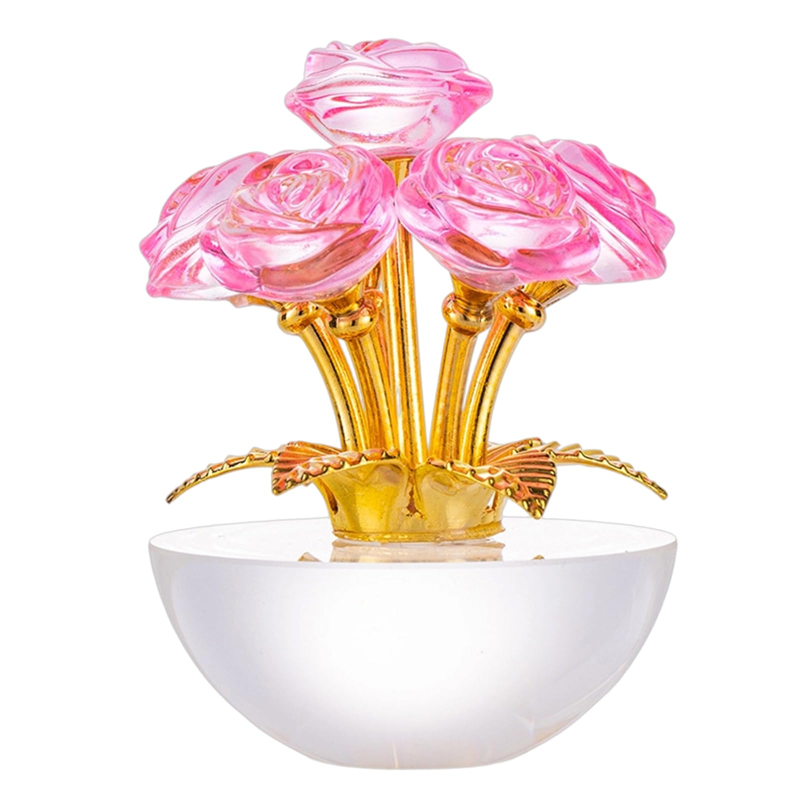 NRVTRE Beautiful Clear Glass Rose Display Piece Artistic Crystal Bouquet Adds Elegant Charm to Any Interior Space Artistic Crystal Bouquet