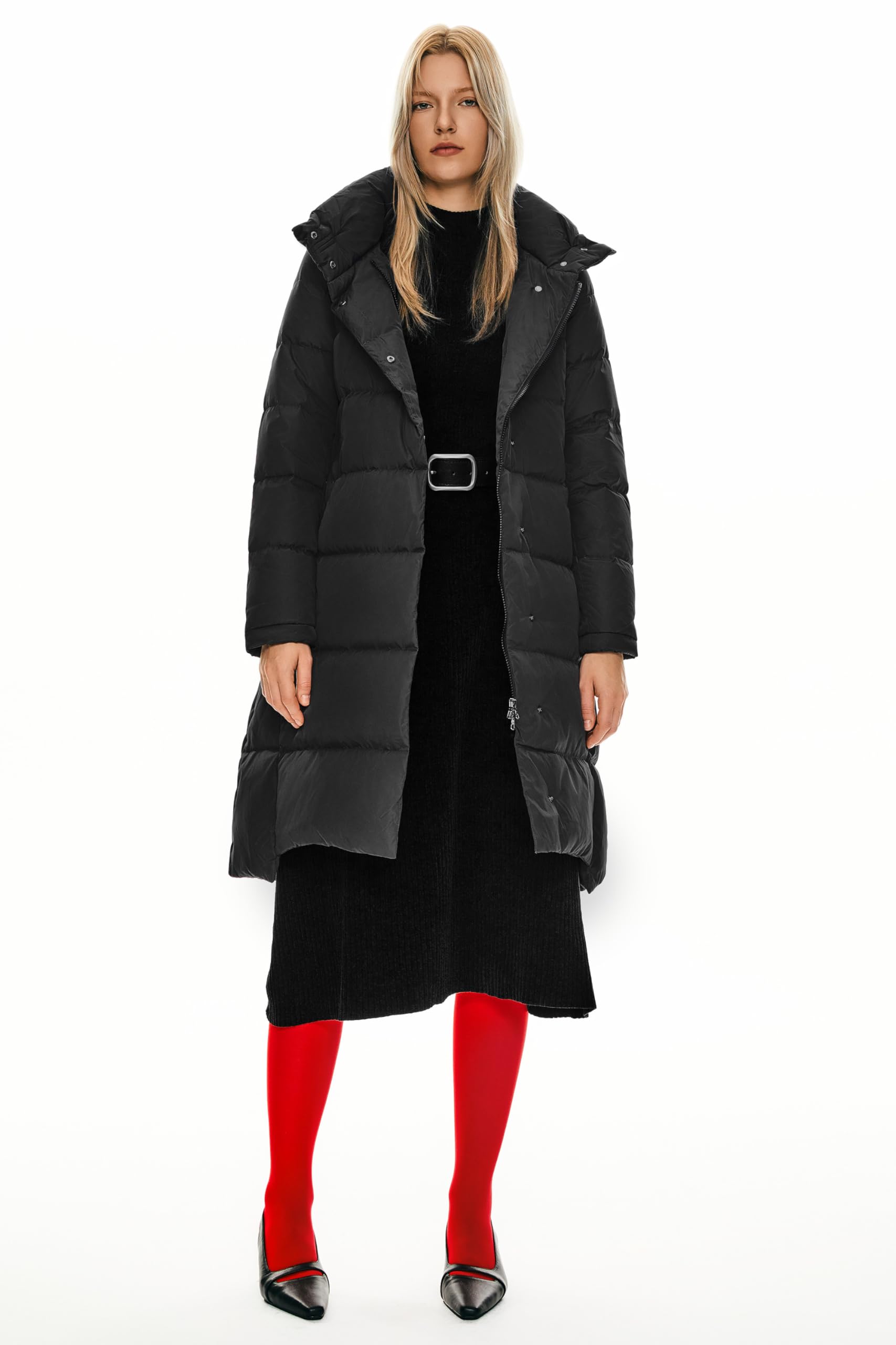 Orolay Damen Daunenmantel Warm Winter Jacke mit Kapuze Stilvoll