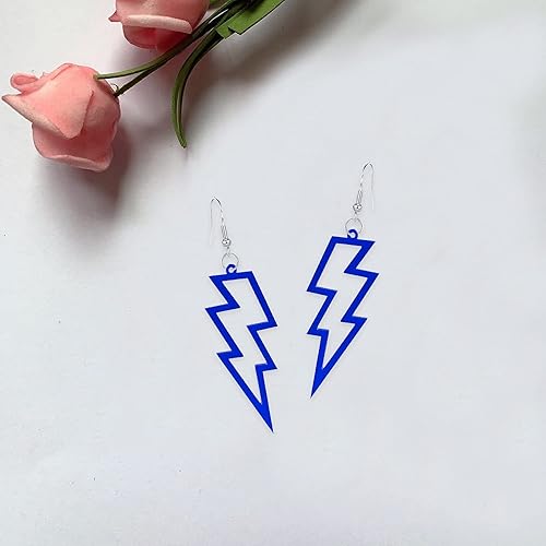 Miniatura 5 de Punk - Aretes de neón de los años 80 y 90 para mujer, joyería de perno de rayo, aretes de neón retro, accesorios de fiesta de los años 80