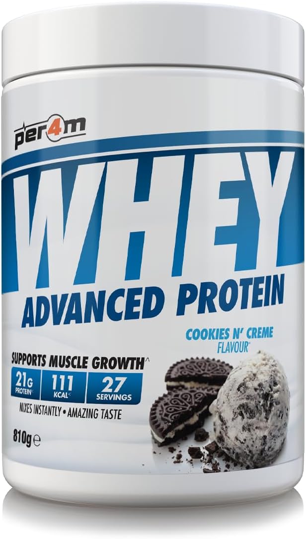 Whey Protein Powder | High Protein Shake for Muscle Growth & Recovery | Low Sugar Gym Supplement | Sports Nutrition Drink + Amino Acids (810g, Cookies N Creme)