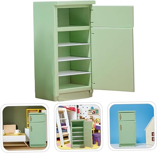 Miniatura 7 de Uonlytech Mini refrigerador a escala de 2 piezas para juegos de simulación, electrodomésticos de cocina creativos para decoración de casa de muñecas