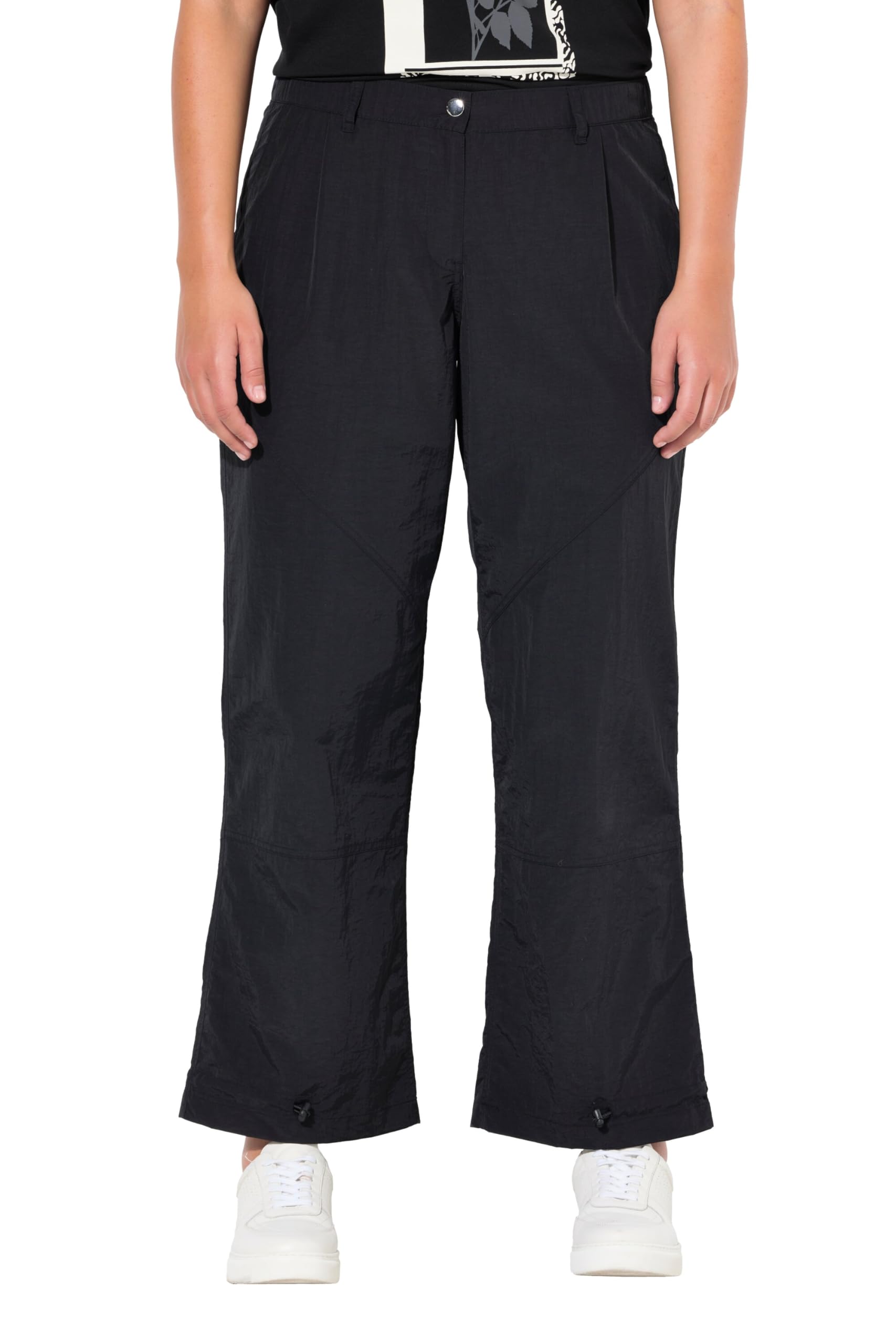 Ulla Popken Damen große Größen Übergrößen Plus Size Cargohose, Ziernähte, weites Bein, Elastiksaum 836238