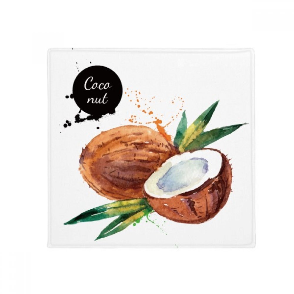 Tapis de sol fruits noix de coco aquarelle 80cm pour cuisine et animaux