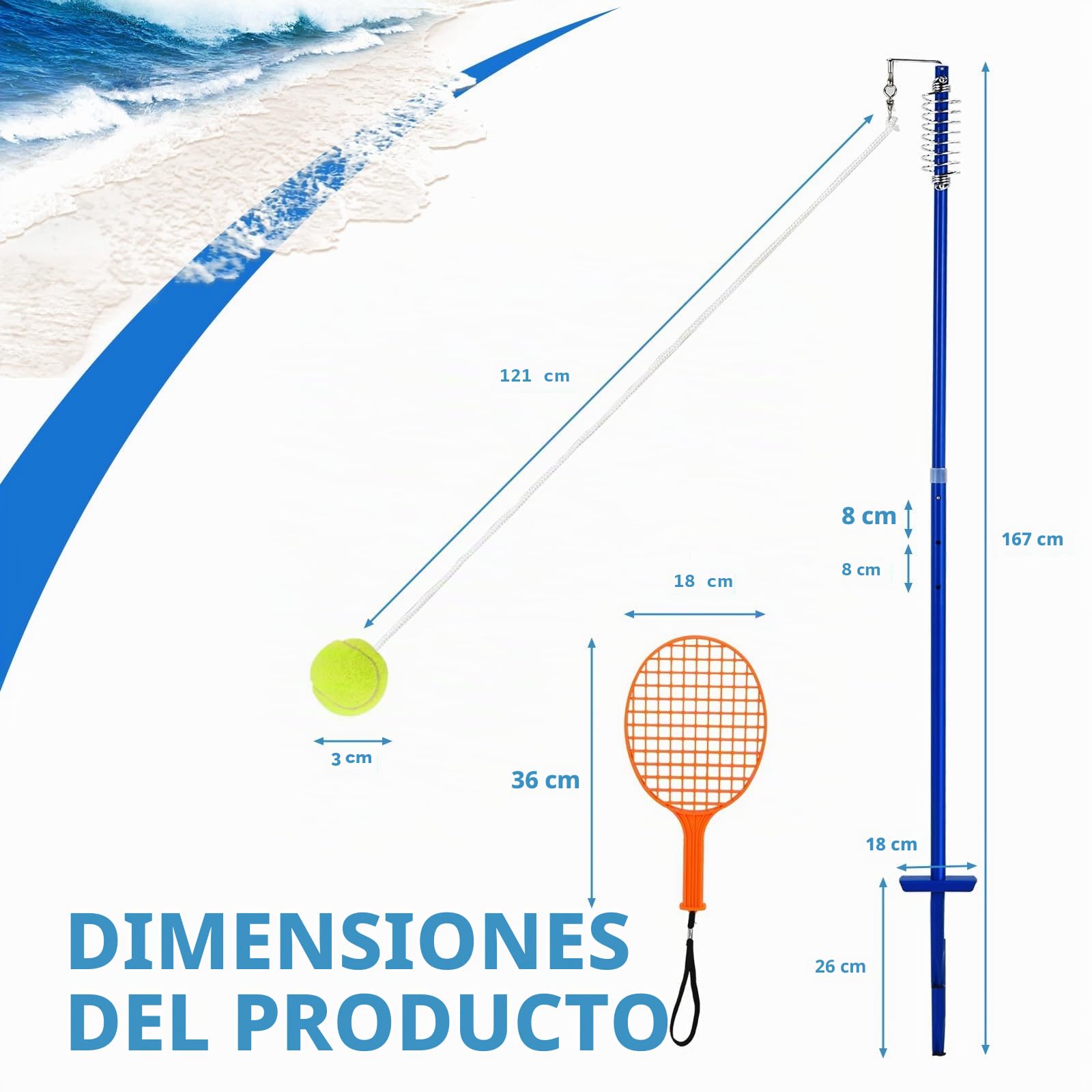 GOPLUS Twistball Tennis, Swingball Tenis Clásico Giratorio con Soporte Ajustable en Altura, Pelota de Tenis y 2 Raquetas, Juego Deportivo al Aire Libre