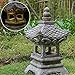 Aloak Asian Solar Zen Pagoda Garden Statue 14 Inch, Outdoor Japanese Lamp Lantern for Home Garden Landscape Décor (14 inch Pagoda)