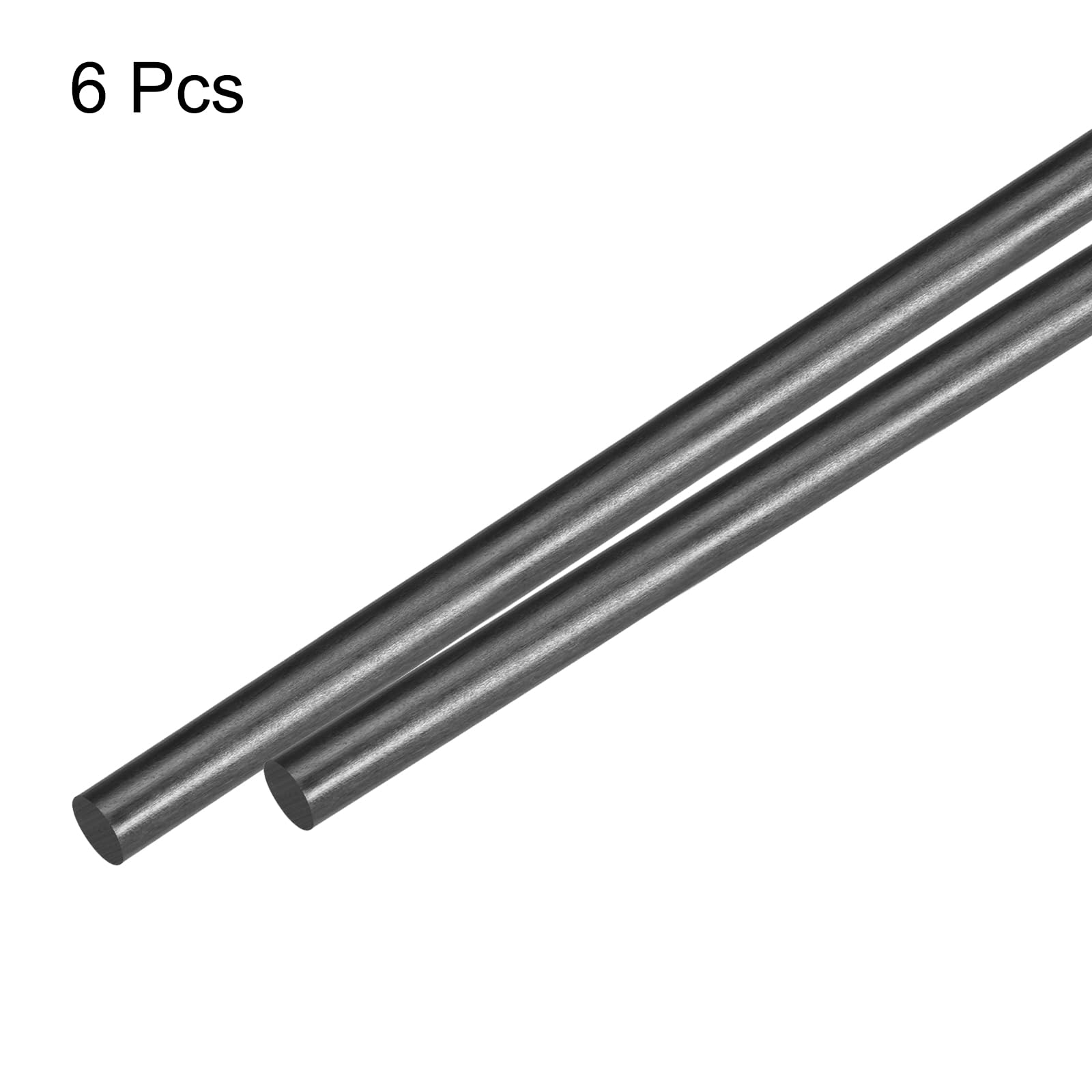 QUARKZMAN Asta in Fibre di Carbonio, 6mm x 420mm per Auto RC Aeroplano Strumento Fai da Te Tubo Ala Quadricottero, Confezione da 6