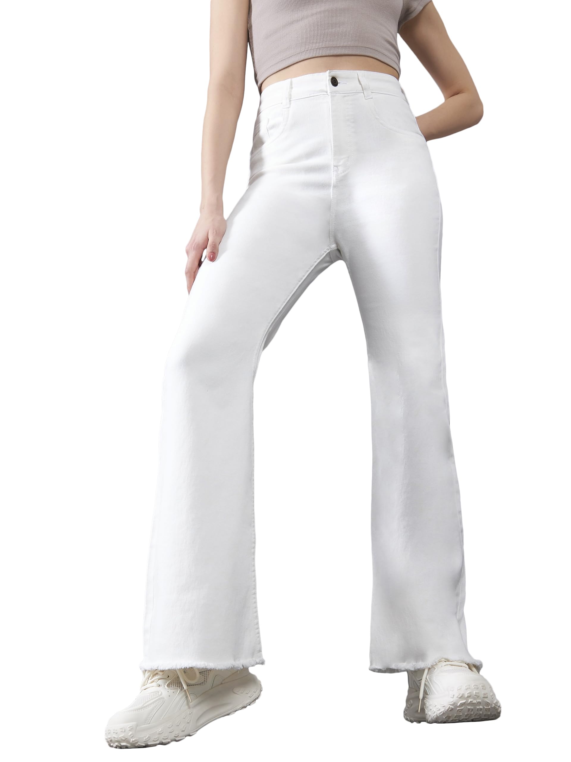 dolce crudo Dolce CrudoWomen's Bootcut High Rise Clean Look Regular-Length Stretchable Denim Jeans (Plus-picture-11