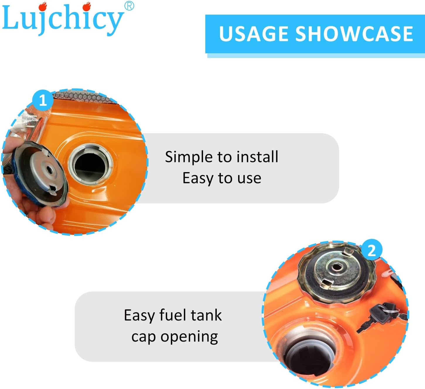 0G84300105 Gas Fuel Cap Replacement Fits Generator 0H0775 0H1325A GP5500 GP2600 and Harbor Freight Predator 4000W 212CC 6.5HP 68729 6500W 420CC 13HP 63082 63083 Generator, Silver