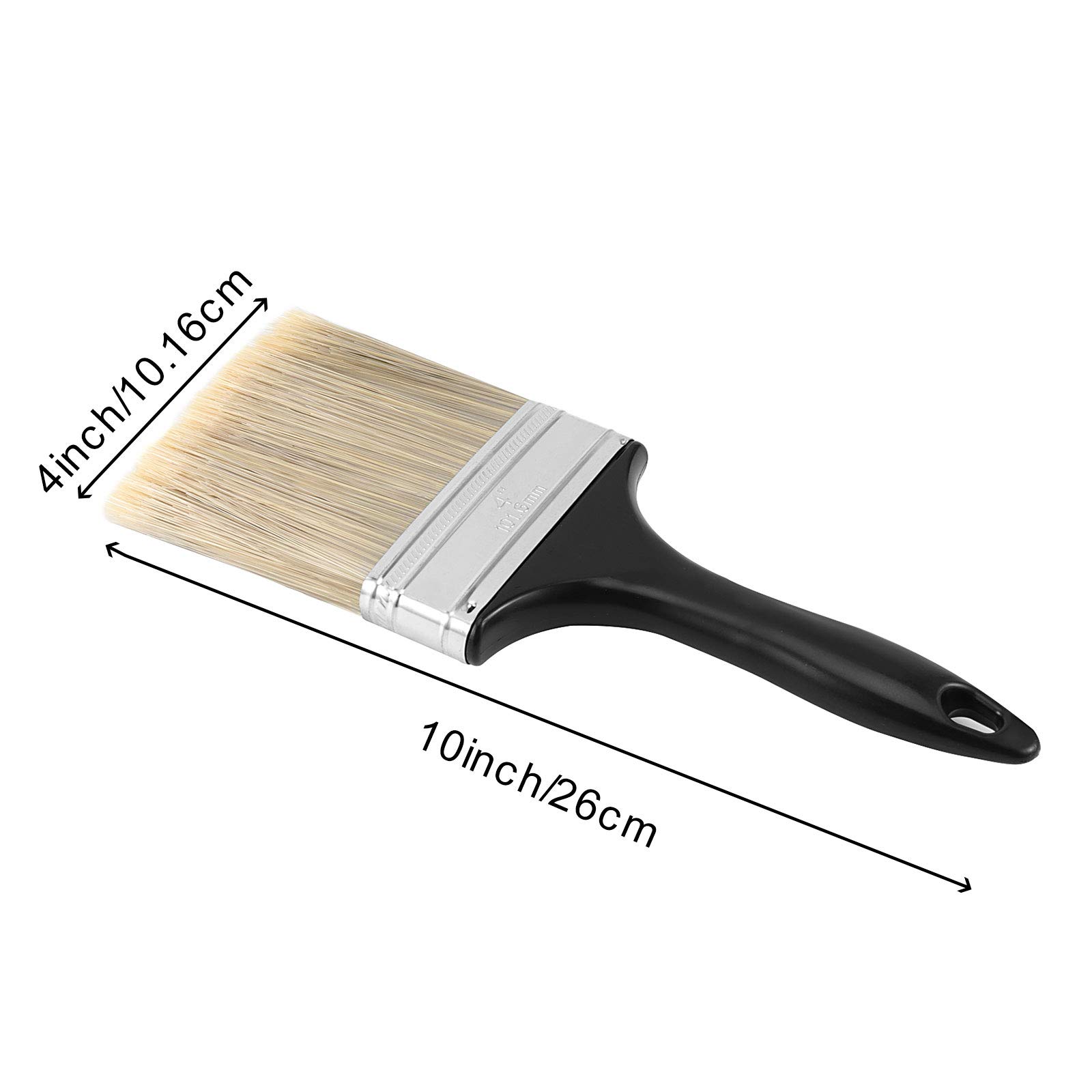 Juego de pinceles de pintura de grado profesional de 10 Ea de 10,16 cm, para casa y casa, con mango de plástico tratado