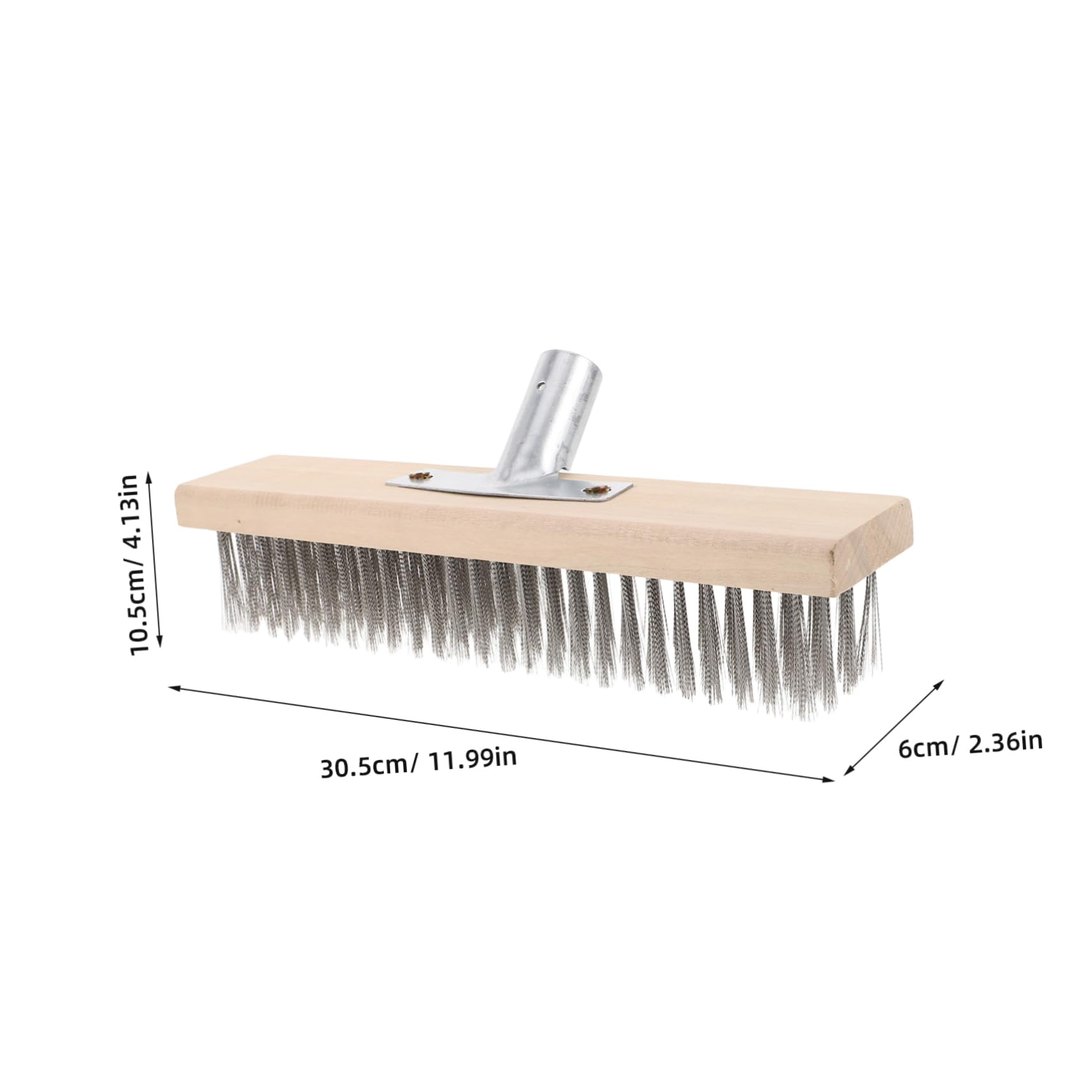 Alipis Stainless Steel Floor Brush Carpet Brushes for Cleaning Wire Broom Killer for Roofs Roof Roof for Asphalt Floor Scrub Brush with Long Handle Wood