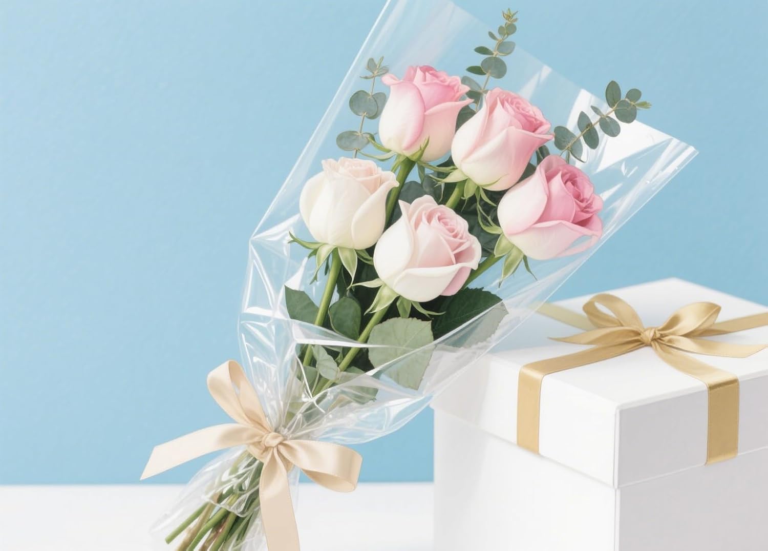 COOLAKE 220ft Clear Cellophane Wrap Roll 35" x 220 ft - 3 Mil Thick Clear Gift-Wrapping Paper for Treats Gift Baskets, Flower Bouquets, Crafts & Party Decor (35" fold into 17.5”)