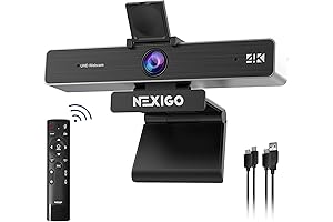 NexiGo Zoom Certified, N950P 4K Zoomable Webcam with Remote Control