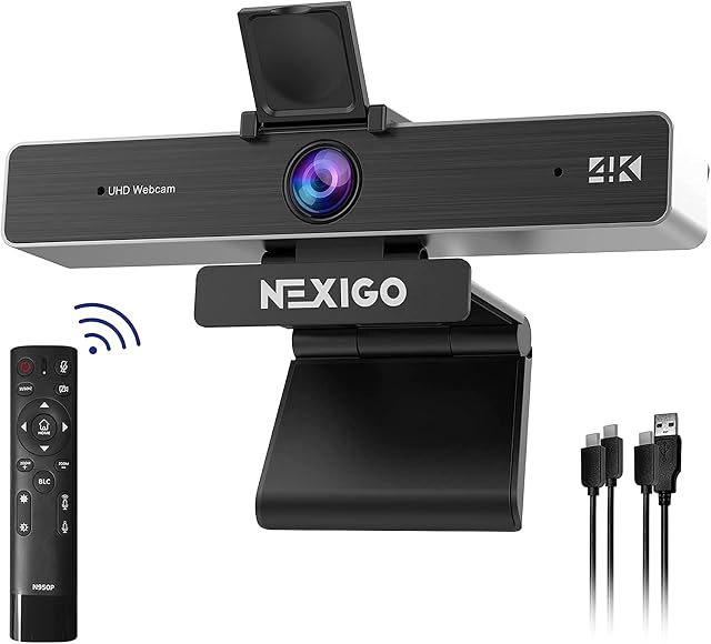 NexiGo Zoom Certified 4K Zoomable Webcam with Remote and Software Control, Sony Starvis Sensor, 5X Digital Zoom, N950P Pro Web Camera with Dual Stereo Mics, for Zoom Skype Teams Twitch