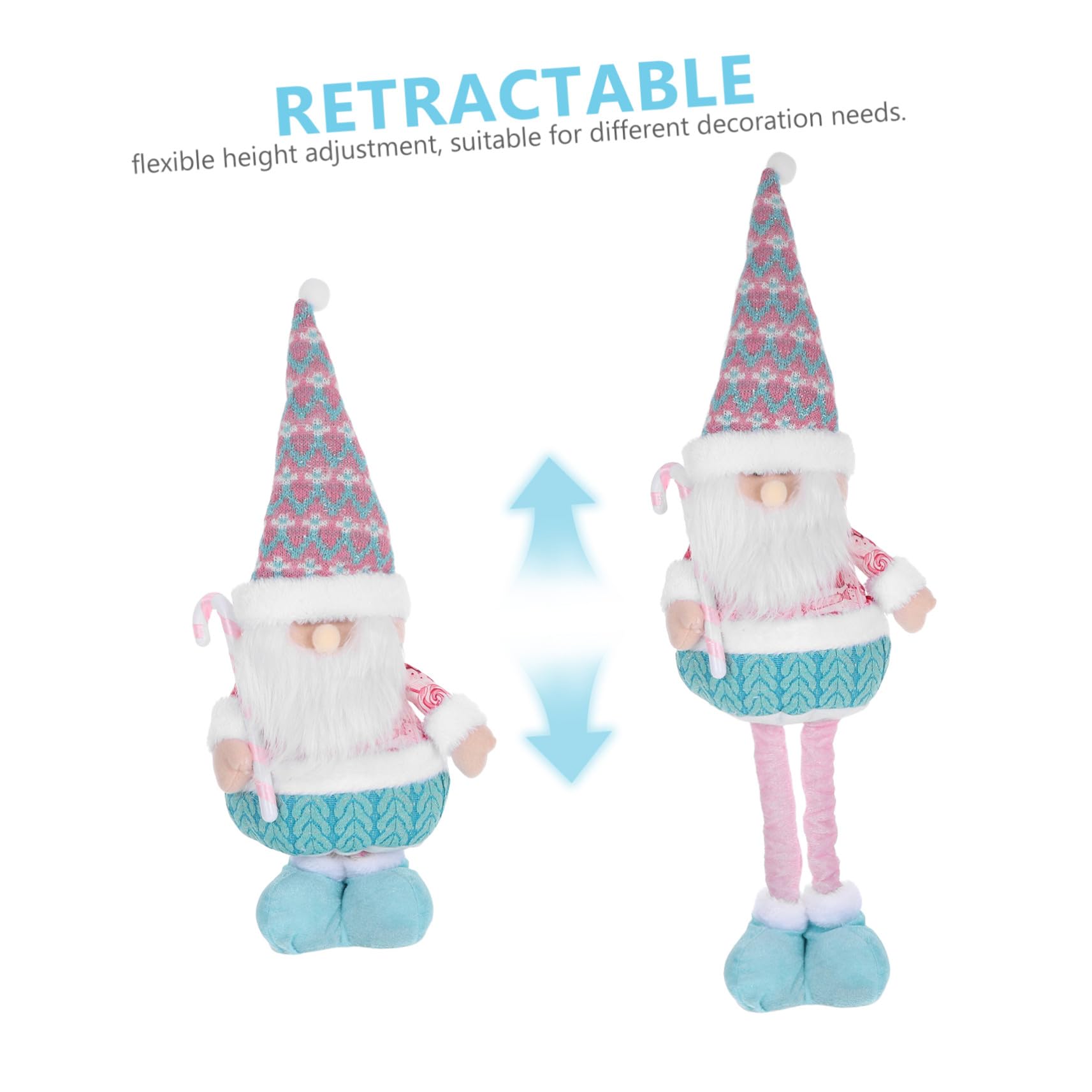 Figura Babbo Natale Telescopica con Gambe Regolabili Statuina Natalizia per Decorazioni Tavolo e Feste di Natale Estensibile per Casa e Ufficio