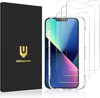 UNBREAKcable Shatterproof Tempered Glass Screen Protector for iPhone 13 Mini 3-Pack 99.99% HD Clear Easy Installation Frame 9H Hardness Full Coverage Bubble Free for Apple 5.4'' UBXi417