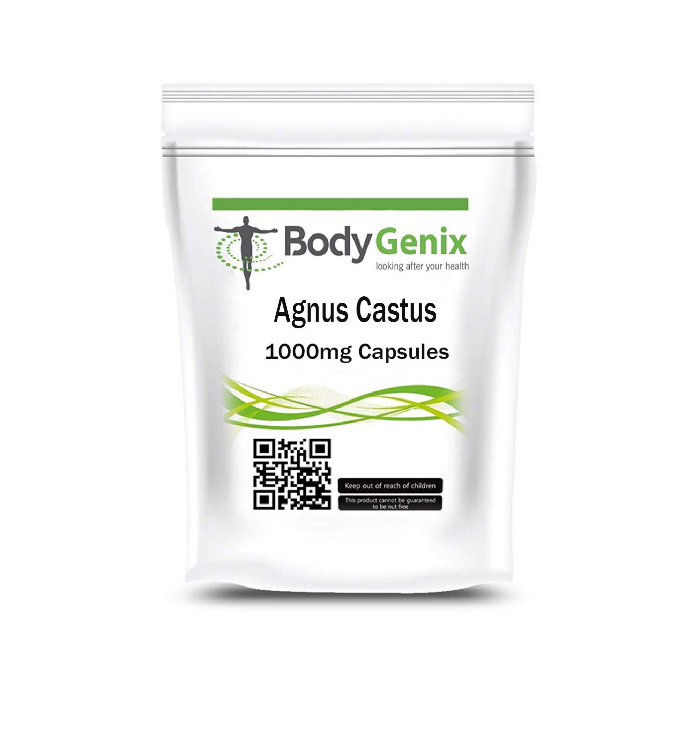 BODYGENIX Agnus castus supplements | for regulates hormones, Menopause, Acne, Mood | Natural HRT Vegetarian | reduce PMS syndrome | 1000 mg tablets
