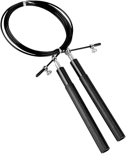 Miniatura 2 de Cuerda de saltar, cuerda de saltar de velocidad ajustable con mango de aleación de aluminio para fitness, gimnasio en casa y ejercicio