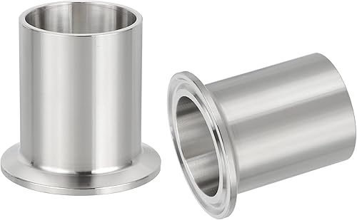 PATIKIL Accesorio sanitario de acero inoxidable 304, 2 piezas de abrazadera de soldadura larga Montaje de tubería de virola de 1 12 "(38 mm) Tubo