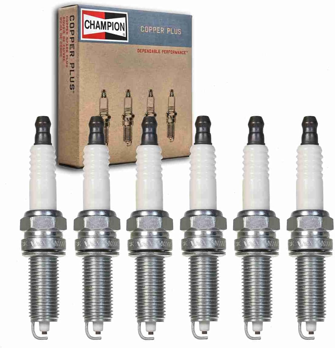 6 pc Champion Copper Plus Spark Plugs compatible with Mitsubishi Outlander 3.0L V6 2007-2017