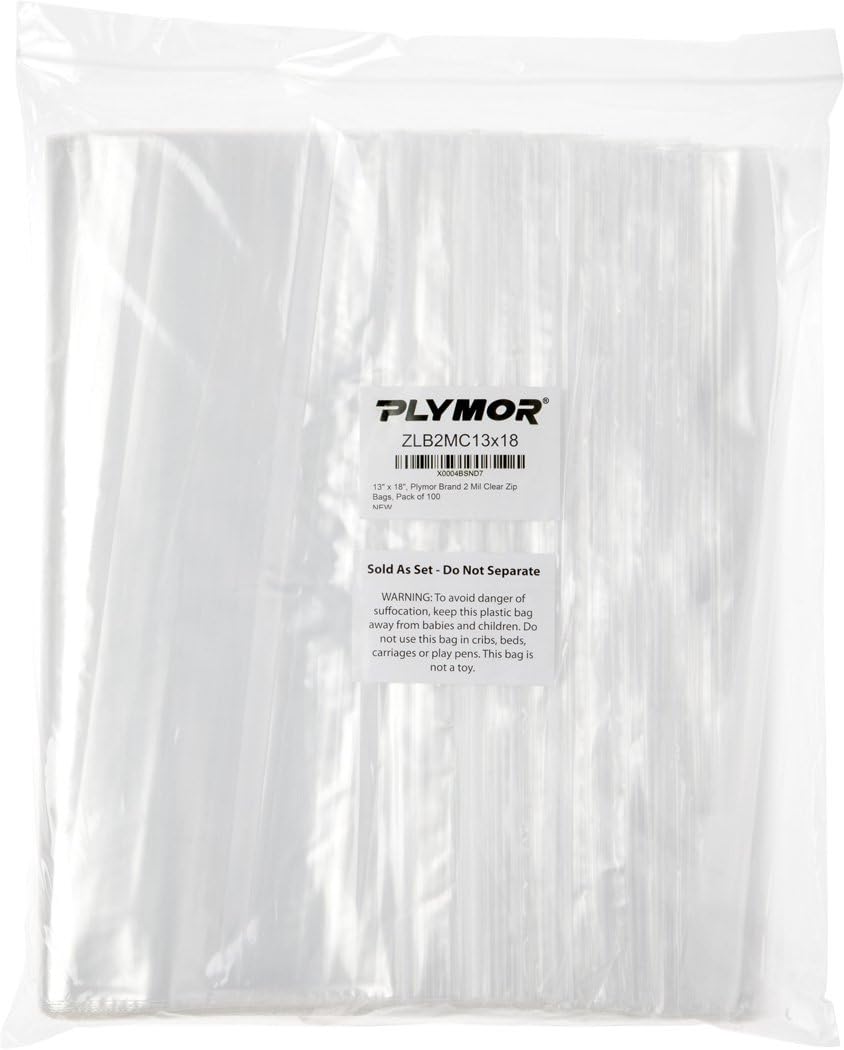 Hоttеѕt Sаlе Plymor Zipper Reclosable Plastic Bags, 2 Mil, 13 x 18 (Pack of 100)