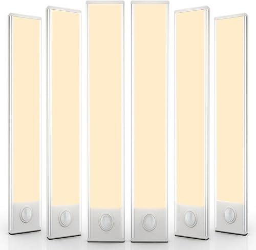 Miniatura 9 de Luces para debajo del gabinete, 30 luces LED con sensor de movimiento para interiores, paquete de 6 luces inalámbricas recargables por USB para