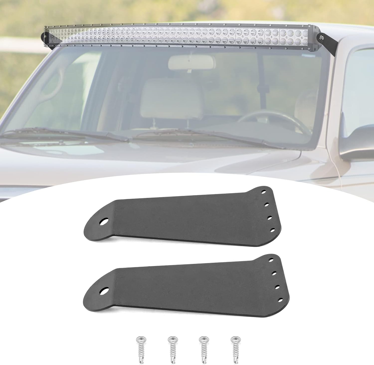 XJMOTO 42" LED Light Bar Upper Roof Windshield Mounting Brackets Compatible with Tacoma 4 Runner 1995-2004