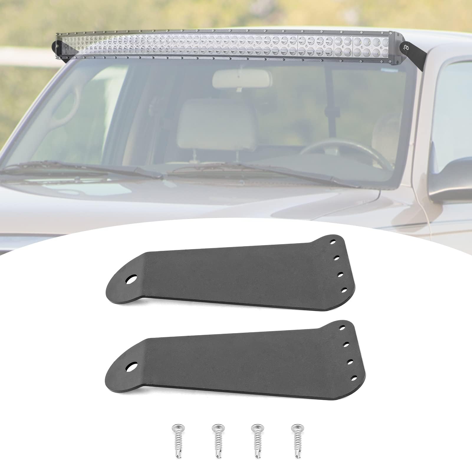 XJMOTO 42" LED Light Bar Upper Roof Windshield Mounting Brackets Compatible with Tacoma 4 Runner 1995-2004