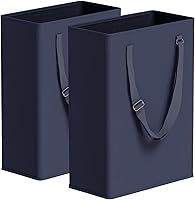 Vista 20 de TECHMILLY Cesta de lavandería delgada con asas largas ajustables, cestas pequeñas de lavandería de 45L con parte superior de malla, cesta de ropa