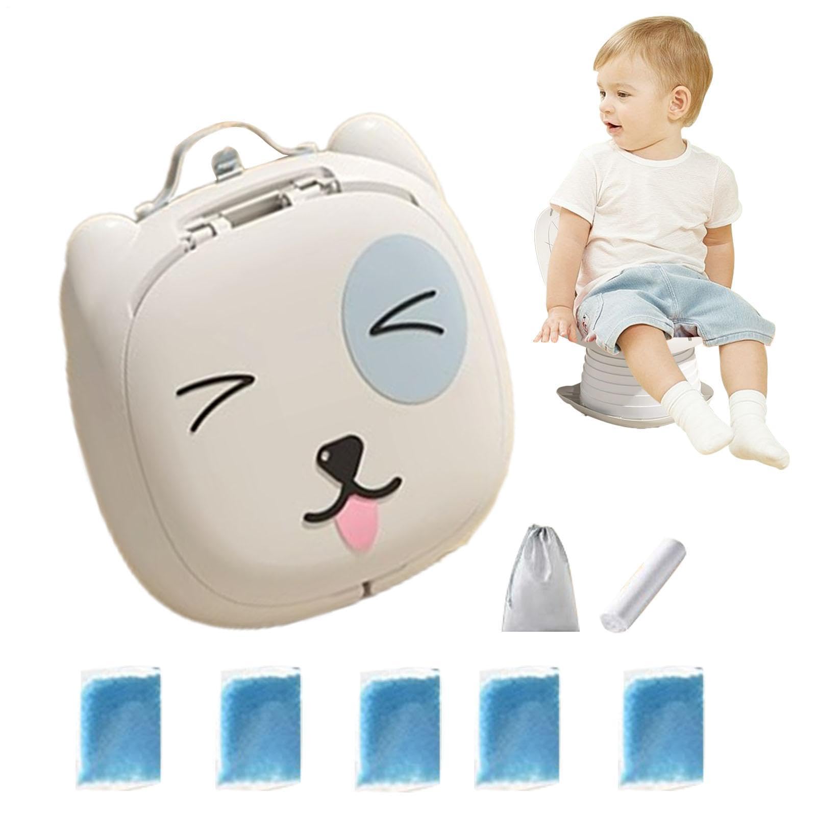 Vasino portatile da viaggio per bambini, vasino pieghevole per auto | vasino da viaggio portatile con carta assorbente, pratico per viaggi e avventure all'aperto