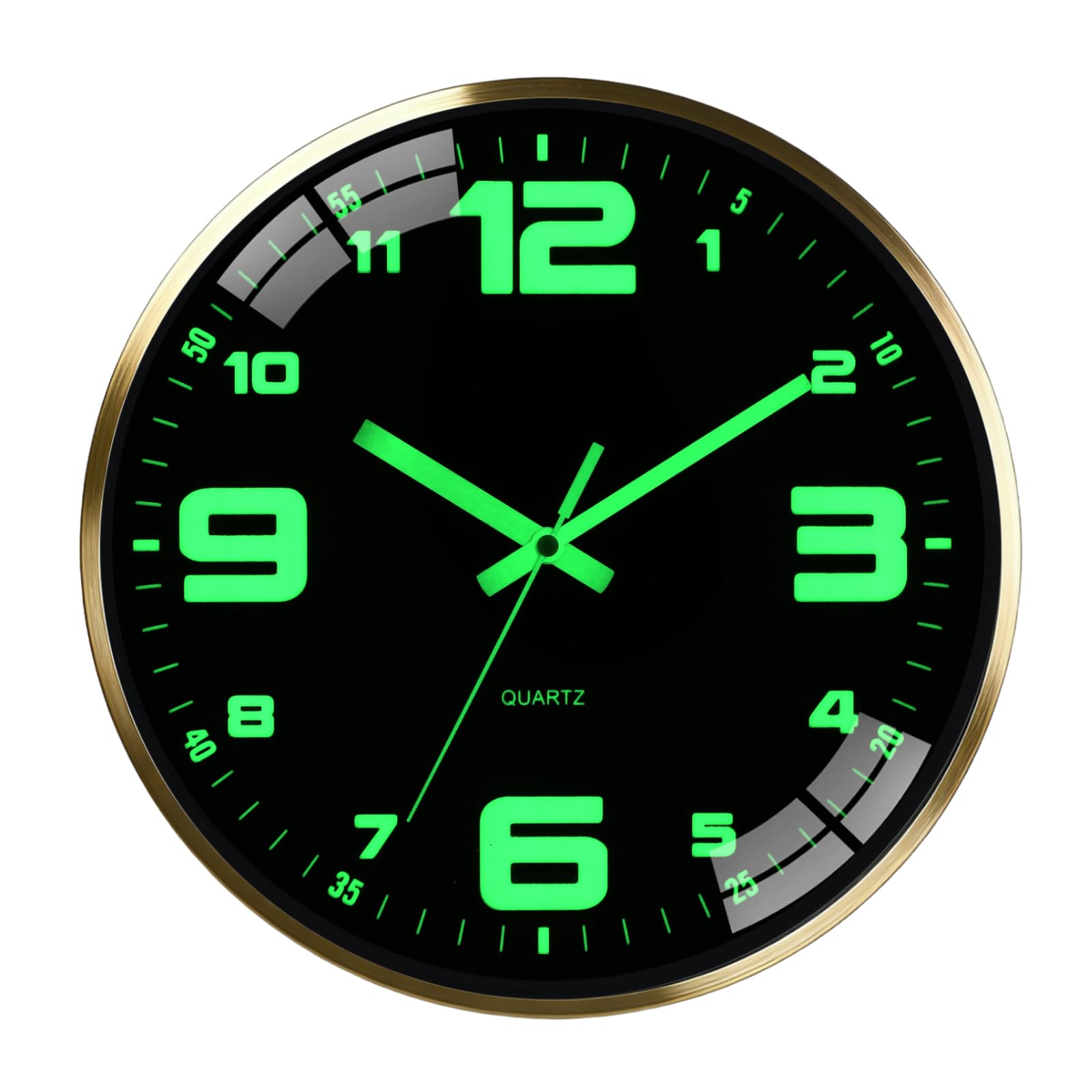 Horloge murale de 30,5 cm silencieuse en verre trempé pour salon