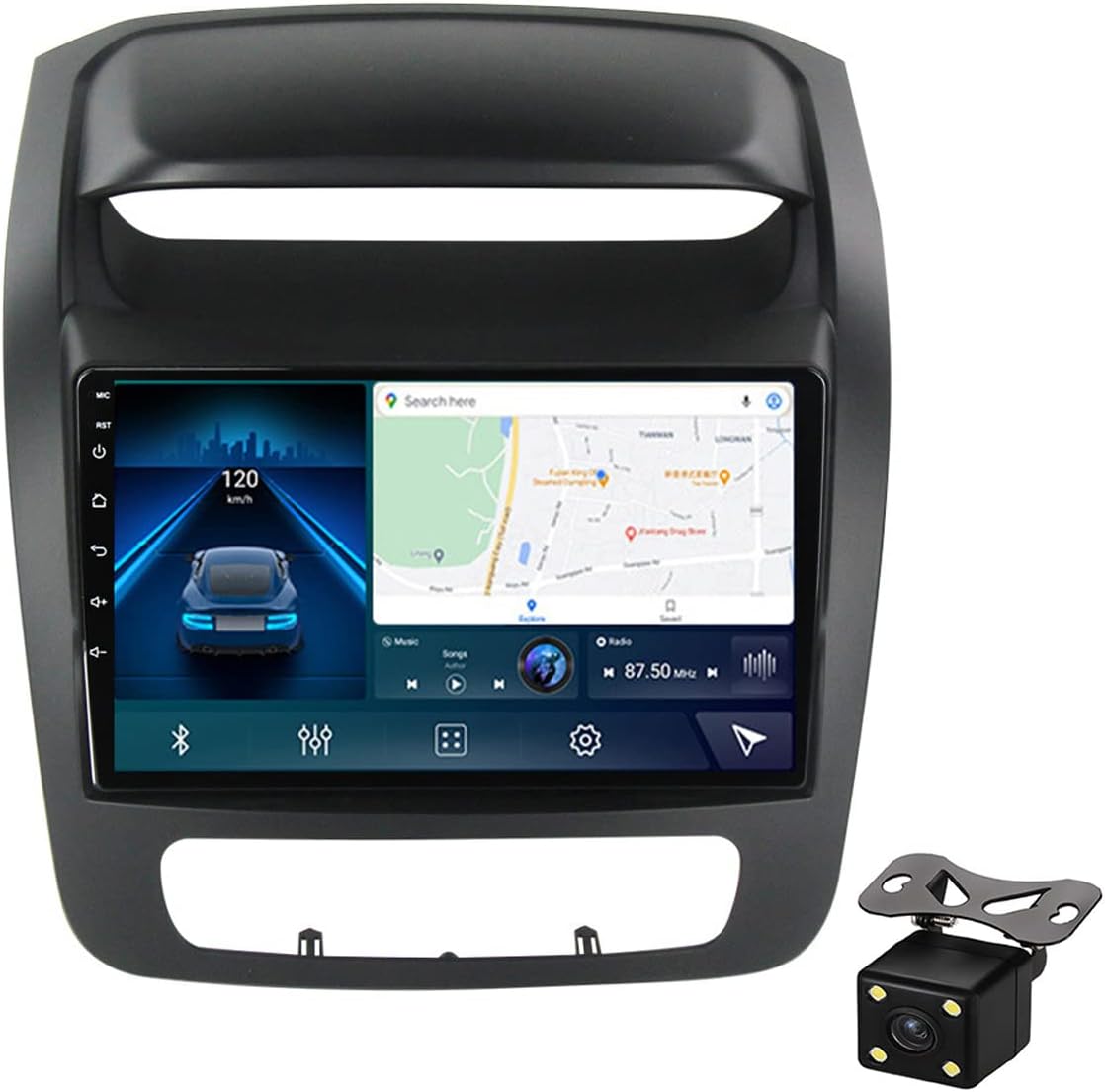 Double Din Car Stereo with Backup Camera, 9 Inch Touch Screen Car Multimedia Navigation MP5 Player for KIA Sorento 2013-2015 Support Carplay/Auto/4G/DSP/SWC/USB/FM Car Radio