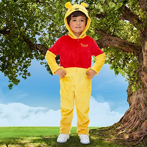 Disney Winnie the Pooh Baby Boys' Coverall Red Yellow 12 Months | Winnie the Pooh Design, Embroidered Detailing, 3D Ears on Hood, Warm Fleece Fabric - image 8