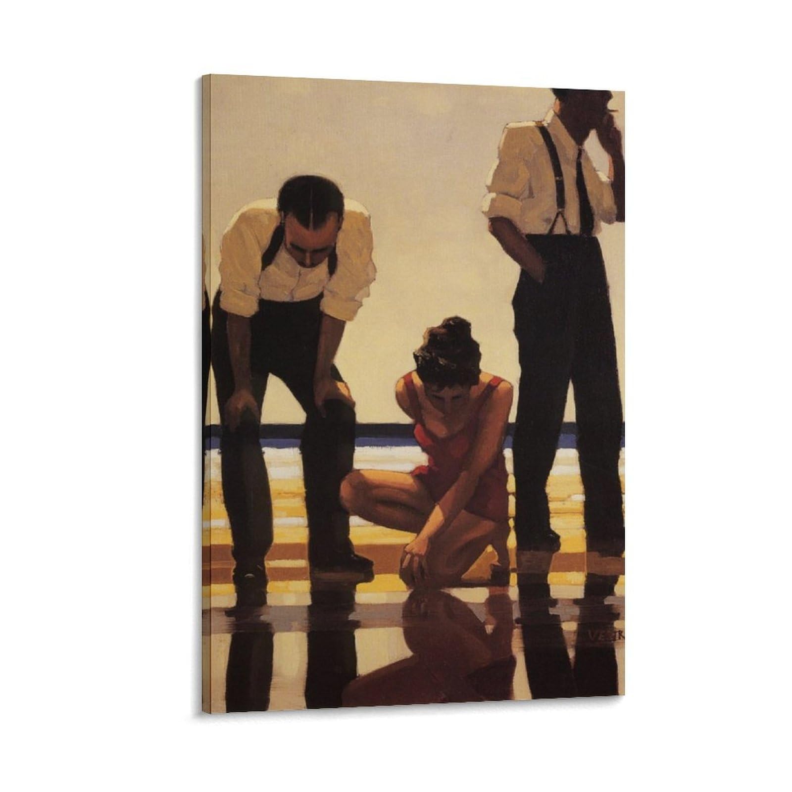 Narcissistic Bathers Contemporary by jack_vettriano Wall Art Prints Poster Canvas Wall Art Poster Decorative Modern Home Print Picture Artworks Posters 20x30inch(50x75cm)