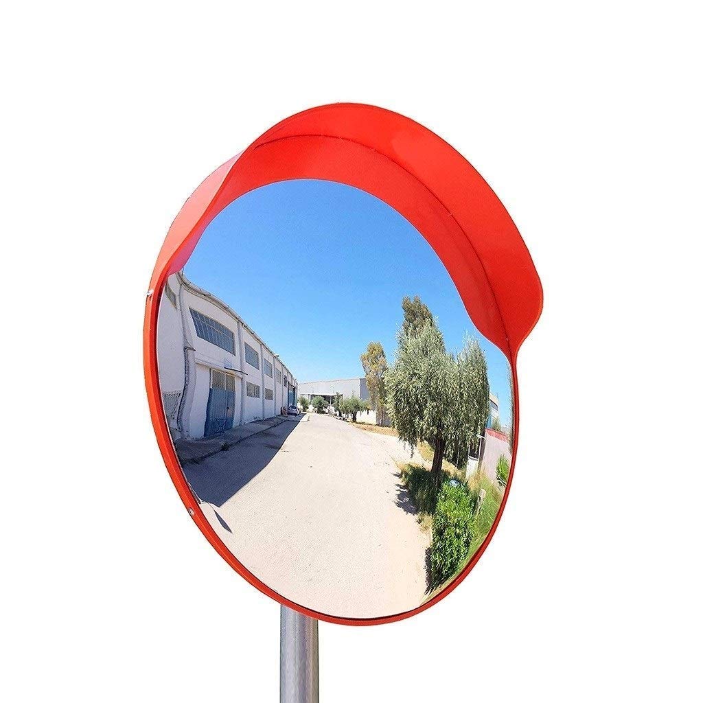 Espejo Convexo Converx, plástico Rojo, Amplio ángulo de Espejo de Seguridad Convexo, circulación de Espejo Exterior para la Comunidad Escolar, tamaño 45-120 CM (tamaño: 100 CM)