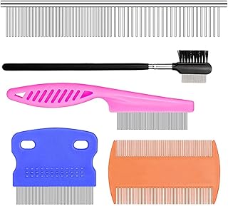 5 Pcs Dog Comb Tear Stain Remover for Dogs Flea Comb Dog Combs for Grooming Small Dogs Flea Comb for Cats Dog Grooming Kit Pet Combs Small Dog Combs