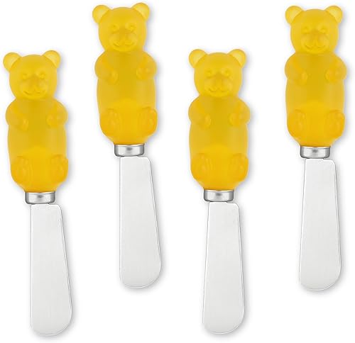 Miniatura 7 de Supreme Housewares Esparcidores de queso de corazón rojo, asas de resina pintadas a mano con cuchillas de acero inoxidable para untar queso crema,