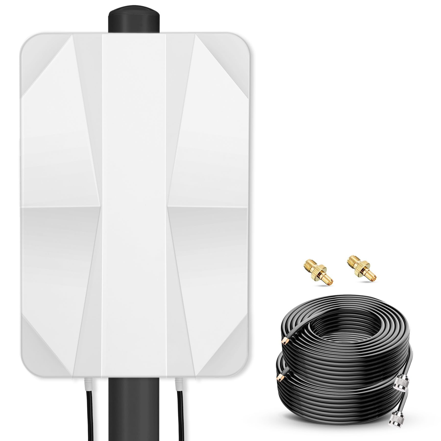 4G LTE 5G Panel Antenne Outdoor Mimo Directional 700-2700 | 3300-3800 MHz Bis zu 12dBi Antenne mit 10 Meter Kabel TS9 SMA Stecker Kompatibel mit 5G 3G 4G LTE Router Modem