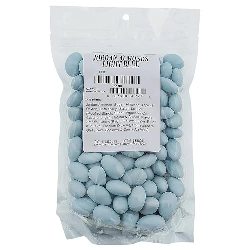 Miniatura 2 de Almendras Jordan (bolsa a granel de 1 libra) Deliciosas nueces de caramelo para fiestas, bodas y más (azul claro)