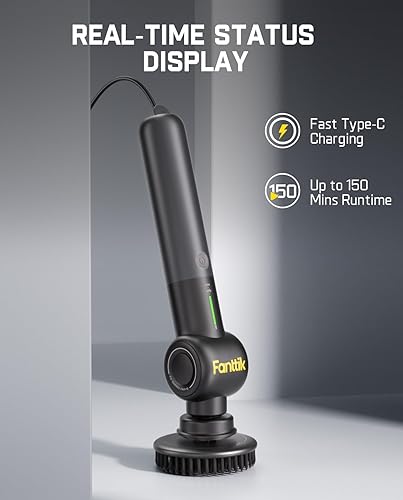 Miniatura 7 de Fanttik Flip G9 Pro - Limpiador eléctrico, motor VoltiPulse, limpiador de doble velocidad con 6 cabezales de cepillo, ángulo ajustable y mango