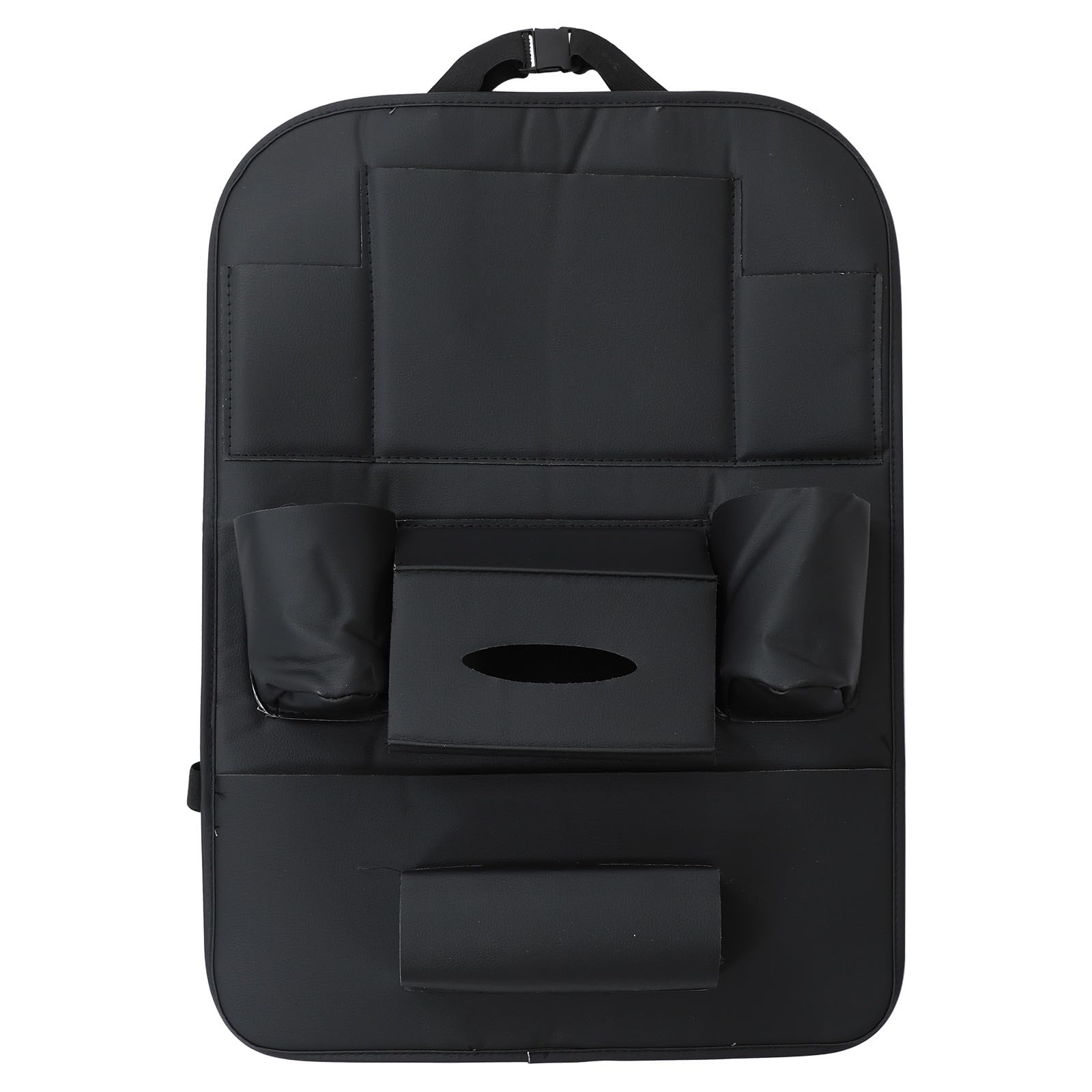 Car Seat Back Organizer Leather Storage Pouch Multifunctional Vehicle Bag for Suv Travel and Back Seat Storage