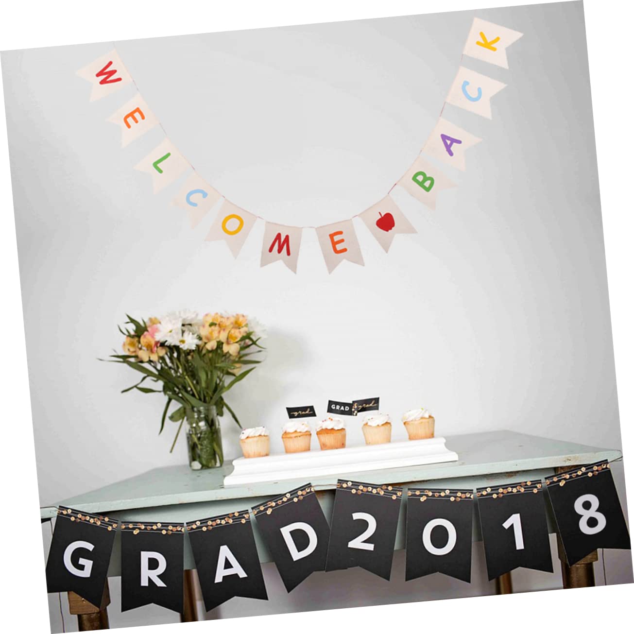 MAGICLULU 3 Pz banner di lettere di bentornato funlicht reminescence festina adorn striscione con lettere stamina di benvenuto in ufficio arredamento Bandiera di Halloween stendardo di iuta