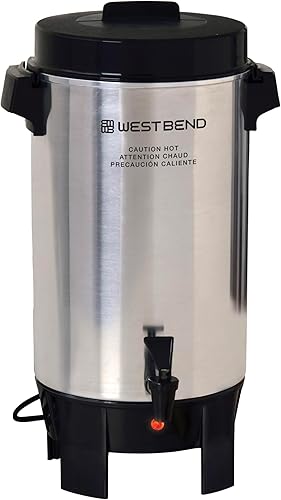 Miniatura 10 de West Bend Coffee Urn Highly-Polished Aluminum Features Automatic Temperature Control with Cup Per Minute Brewing and Easy Clean Up Includes