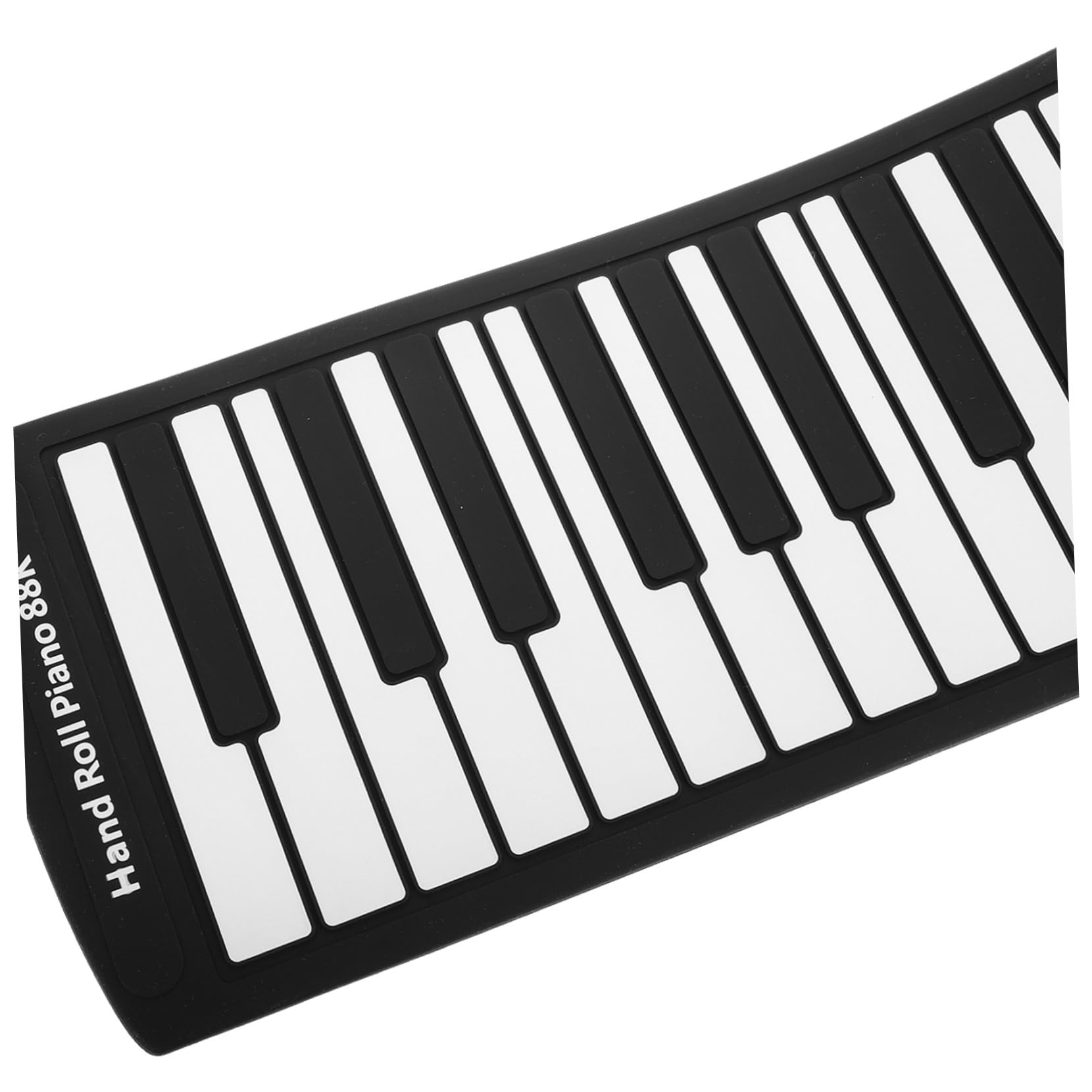 88-tasten Rolle Up Piano aus Silikon, Schwarz, Batteriebetrieben | Faltbar für Reise, mit Lautsprecher, USB Kabel im Lieferumfang, für Einsteiger